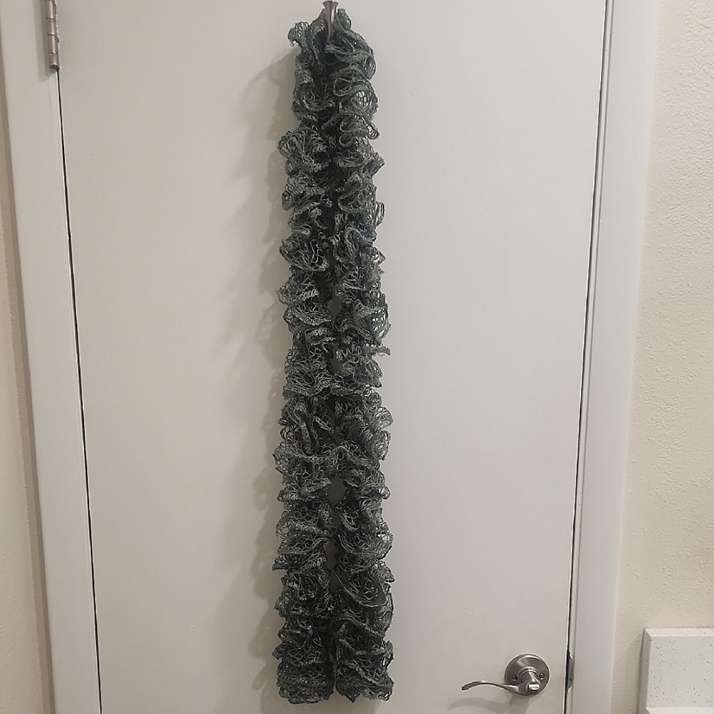 Elegant Gray Ruffled Scarf